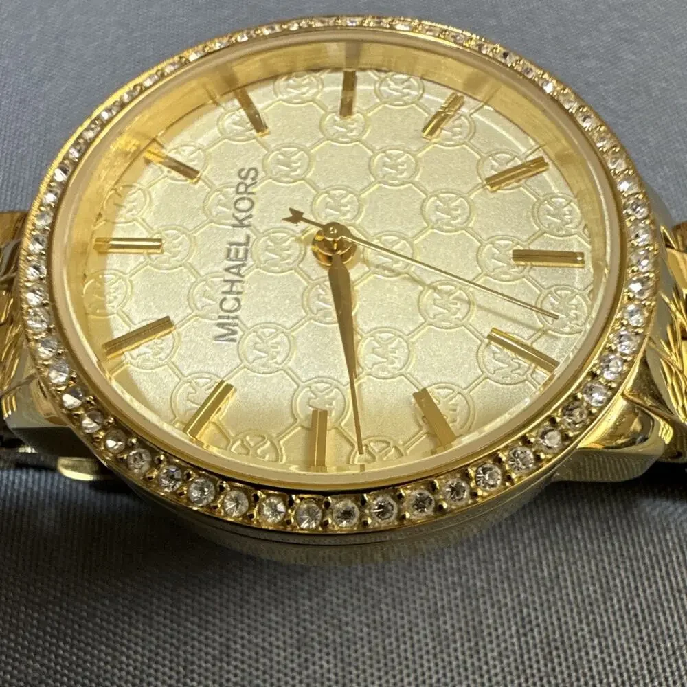 Michael Kors Womens MK-3120 New Battery 35mm Case 5.25” Band Gold Tone (G12)